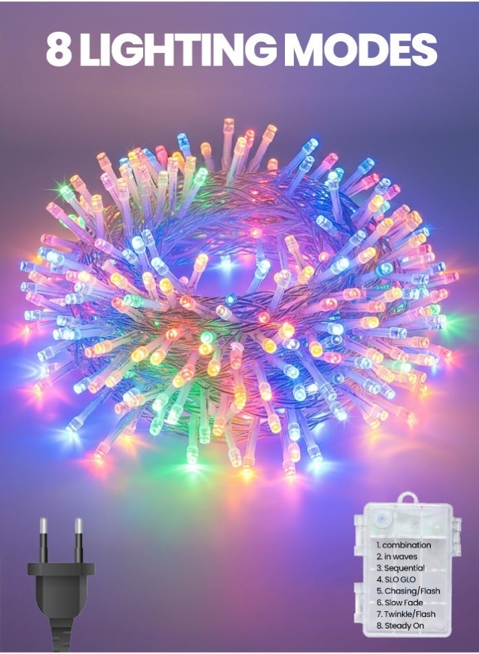 مودي أضواء رمضان والعيد بطول 50 مترًا - سلسلة أضواء LED RGB مع 8 أوضاع إضاءة، مقاومة للماء، مناسبة للديكور الداخلي والخارجي - Image 2